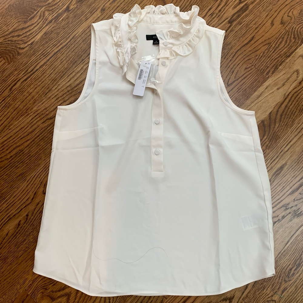 NWT J.Crew ruffleneck sleeveless top S